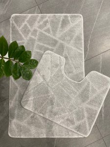 МС2-313 Комплект к-в для в/к и туалета My Crystal МОЗАЙКА 50*80 и 40*50 цвет СВЕТЛО-СЕРЫЙ ГЕОМЕТРИЯ