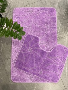 МС2-701 Комплект ковриков для ванной комнаты и туалета My Crystal РАКУШКА 50*80 и 40*50 цвет ЛАВАНДА