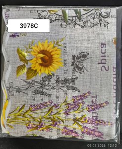 WF-3978C Скатерть ПВХ коллекция "УЮТ" на нетканой основе  125*110см с волнистой каймой 