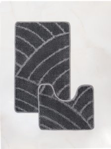 МС 2-080 Комплект ковриков для в/к  My Crystal серия Gold 50*80 и 40*50 цвет АНТРАЦИТ  РАДУГА