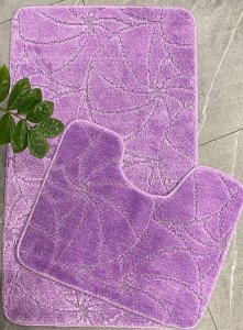 МС2-701 Комплект ковриков для ванн комнаты и туалета My Crystal РАКУШКА 60*100 и 50*60 цвет ЛАВАНДА 