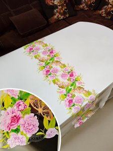 Гибкое стекло, скатерть пр-ая с пробивной каймой 140х200 см (овал), толщина 0,4 мм ПЕЧАТЬ flow