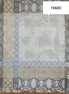WF-1960C Скатерть ПВХ коллекция "УЮТ" на нетканой основе  125*110см с волнистой каймой 