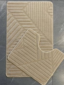 МС 3-003 Комплект ковриков для ванной комнаты и туалета BEE TEX 55x90 + 45x55 цвет ЛАТТЕ