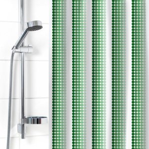 Штора п/э РИТМ зелёный  для ванной комнаты 180х180 см
