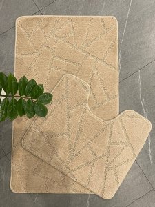 МС2-311 Комплект ковриков для в/к и туалета My Crystal МОЗАЙКА 50*80 и 40*50 цвет БЕЖЕВЫЙ ГЕОМЕТРИЯ