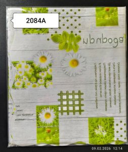 WF-2084A Скатерть ПВХ коллекция "УЮТ" на нетканой основе  125*110см с волнистой каймой 