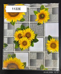 WF-1122E Скатерть ПВХ коллекция "УЮТ" на нетканой основе  125*110см с волнистой каймой 