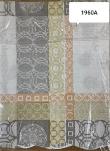 WF-1960A Скатерть ПВХ коллекция "УЮТ" на нетканой основе  125*110см с волнистой каймой 