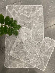 МС2-312 Комплект ковриков для в/к и туалета My Crystal МОЗАЙКА 50*80 и 40*50 цвет СЕРЫЙЙ ГЕОМЕТРИЯ