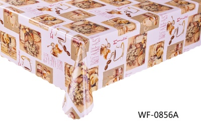 WF-0856A Скатерть ПВХ коллекция "УЮТ" на нетканой основе  125*110см с волнистой каймой 