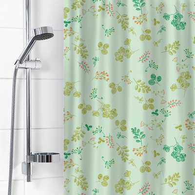 Шторы полиэтилен 180*180см (Веточки зеленые)