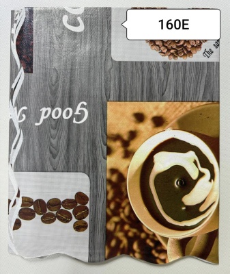 WF-160E Скатерть ПВХ коллекция "УЮТ" на нетканой основе  125*110см с волнистой каймой 