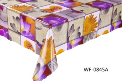 WF-0845A Скатерть ПВХ коллекция "УЮТ" на нетканой основе  125*110см с волнистой каймой 
