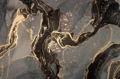 YT-Marble30 Black Шторы полиэстер для в/к с утяжелителем Marble"ZALEL" 180*200 