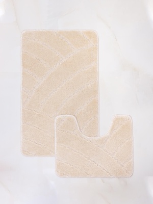 МС 2-061 Комплект ковриков для в/к  My Crystal серия Gold 60*100 и 50*6 цвет БЕЖЕВЫЙ РАДУГА